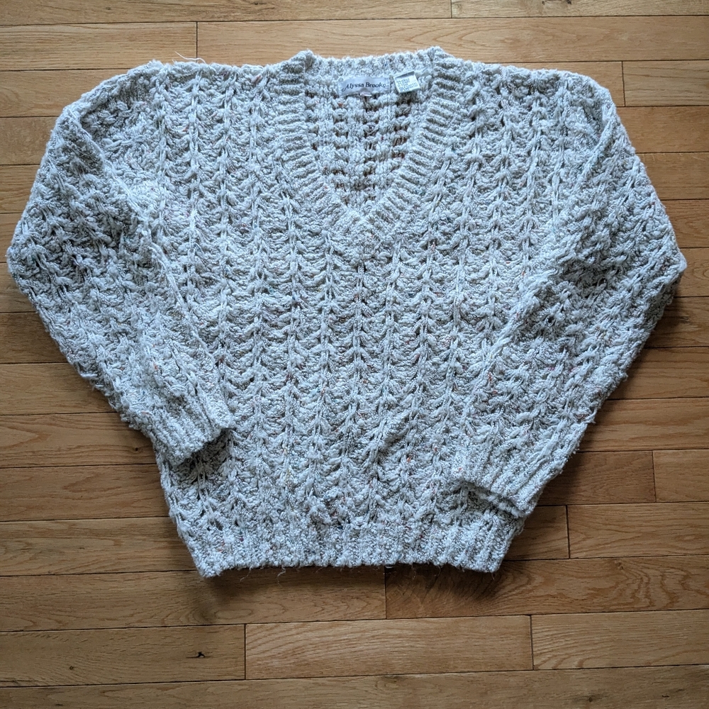 Vintage Multi-Color Knit V-Neck Sweater